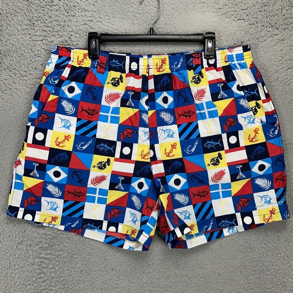 Columbia PFG Men Swim Trunks XL Multi Fishing Board Shorts Mesh Lined Drawstring